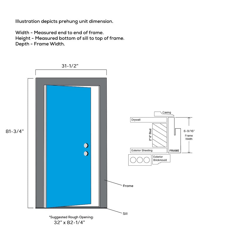 Steel Primed Left-Hand Inswing 1/2 Lite 2-Panel Prehung Front Door 30" x 80" H467