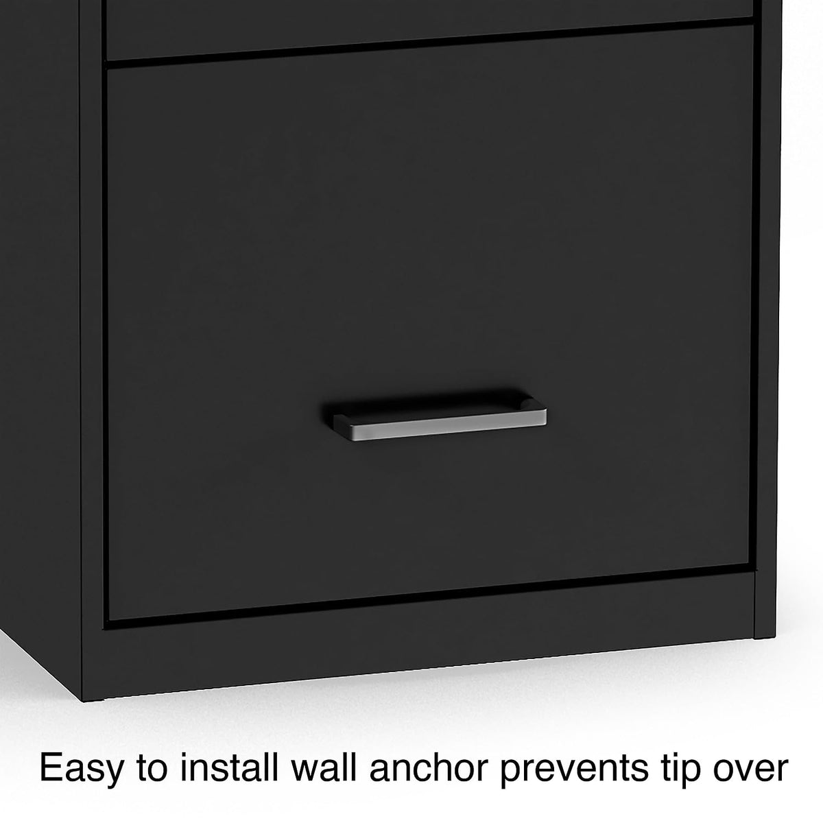 Black 3 Drawer Letter Legal Locking File Cabinet F178497