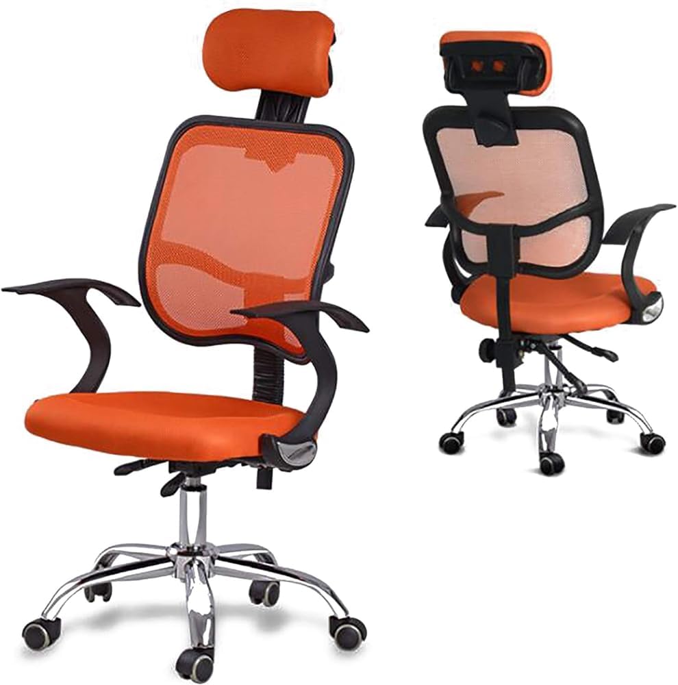 Orange Mesh Ergonomic Office Chair with Lumbar Support X660075