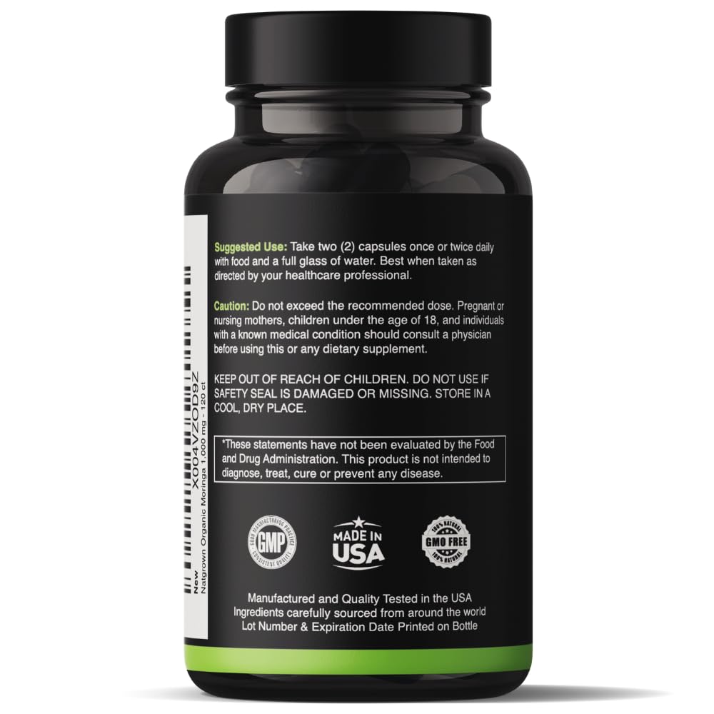 Organic Moringa 1000 mg 120 Ct Capsules E92650