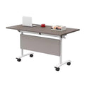 Gray Wood Folding Table with Steel Frame M571424