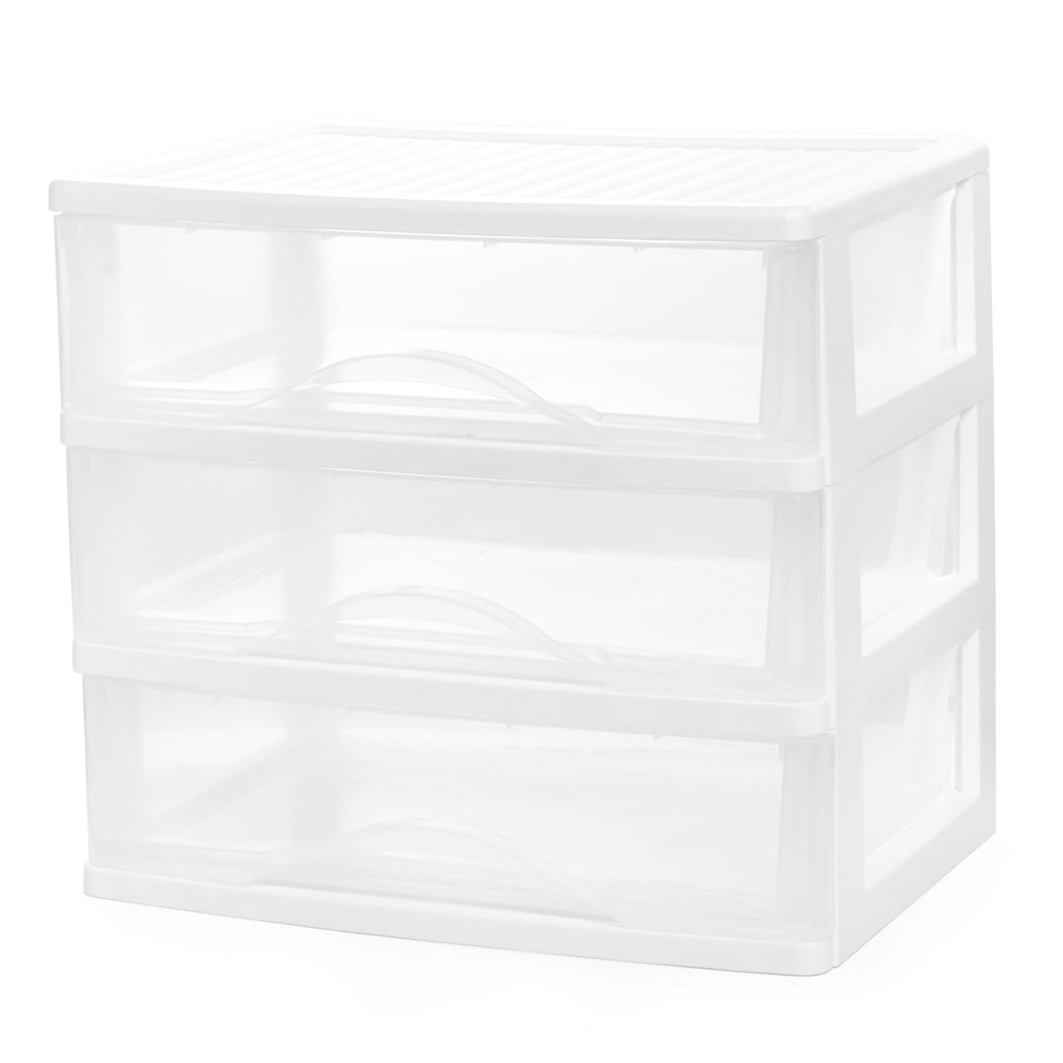 White 3 Drawer Plastic Stackable Storage Organizer F654642