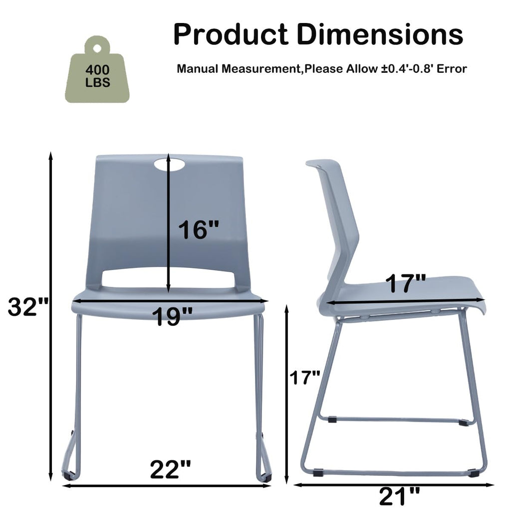 Grey Stackable Chairs Set of 8 U905987