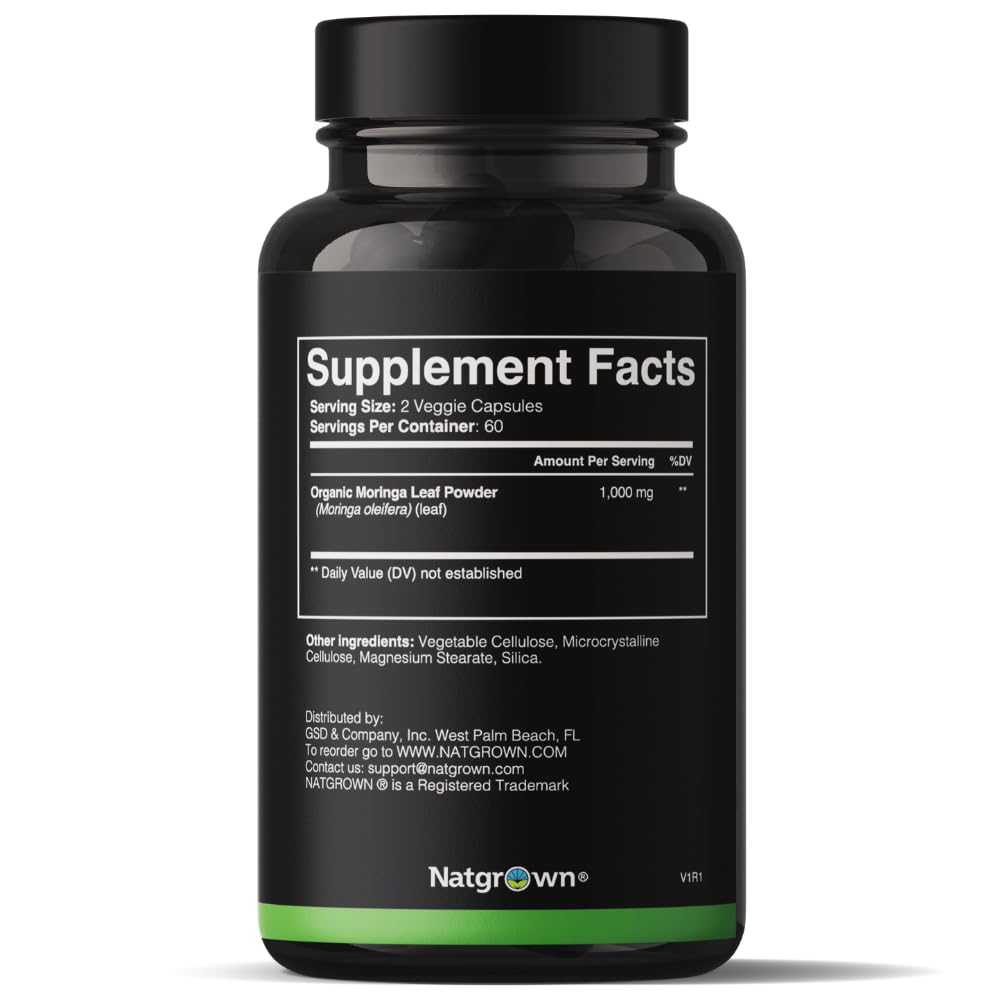 Organic Moringa 1000 mg 120 Ct Capsules E92650