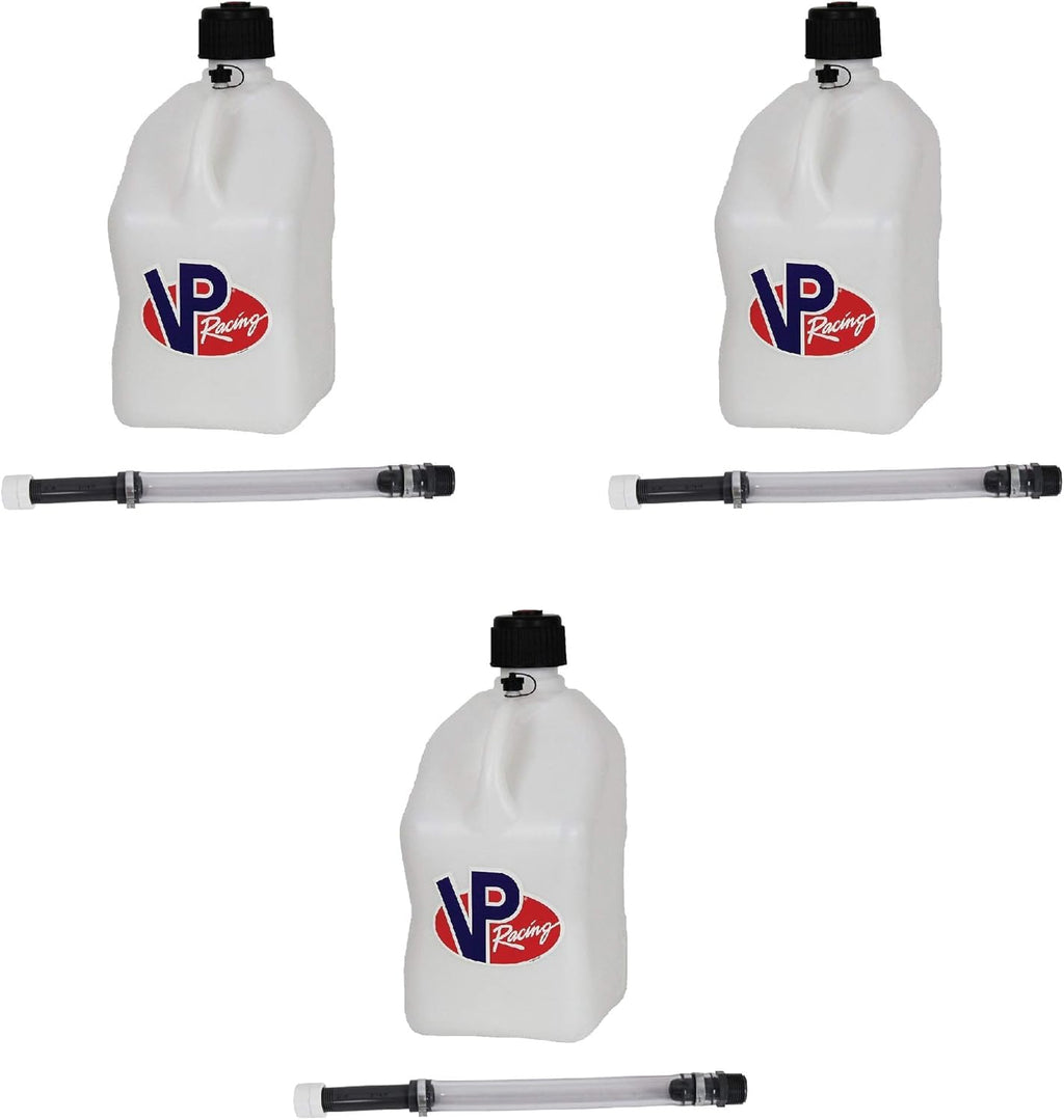 5.5-Gallon Square Motorsport Jug White 3 Pack with Hose A9962