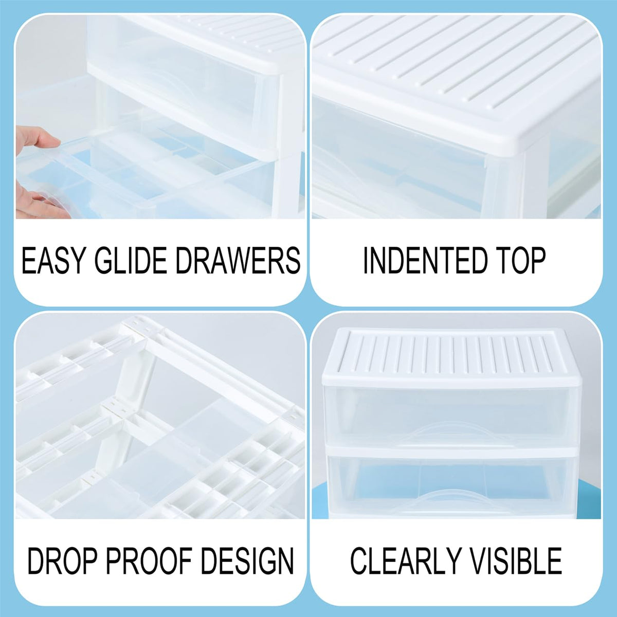 White 3 Drawer Plastic Stackable Storage Organizer F654642