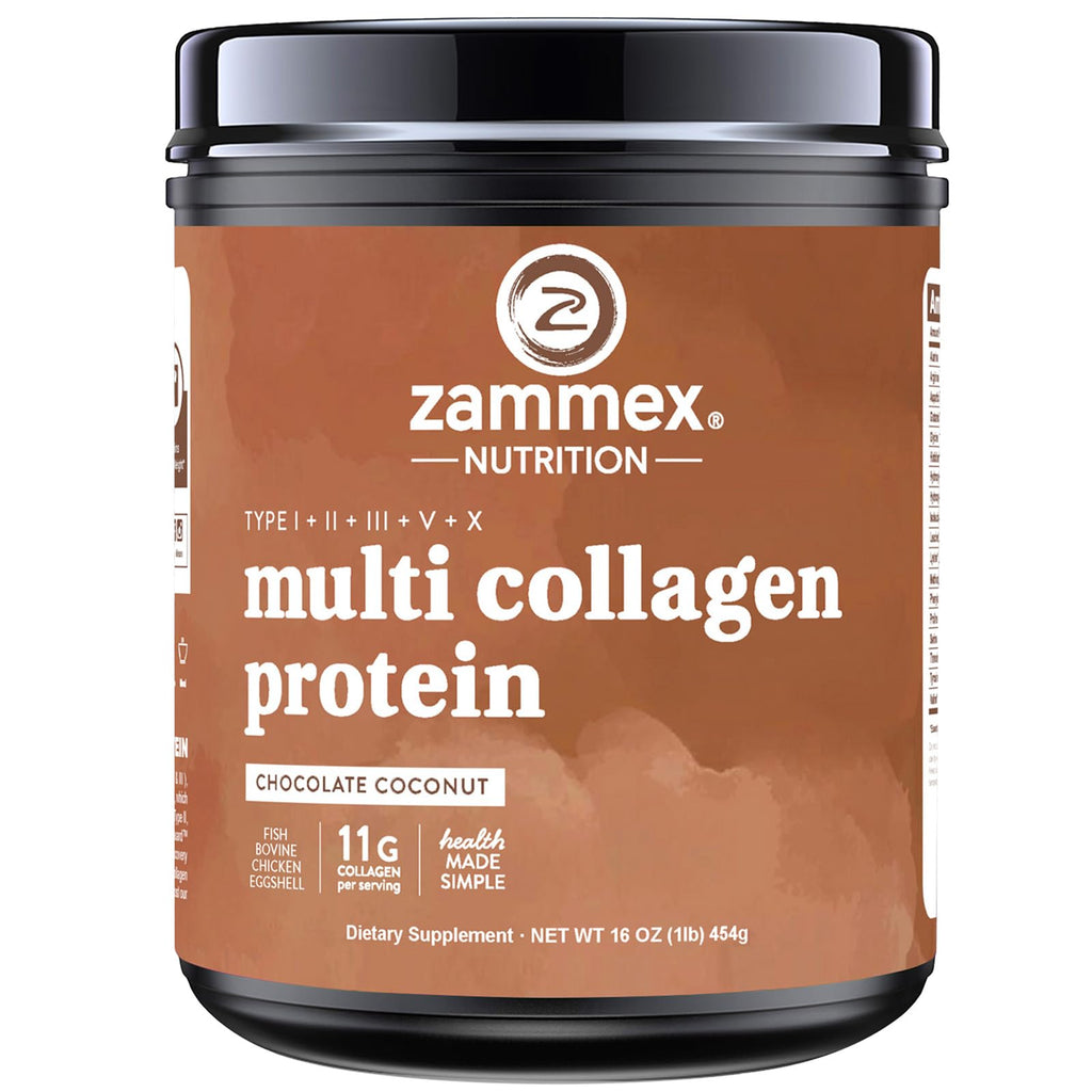Multi Collagen Peptides Protein Powder, Chocolate, 1LB N67245