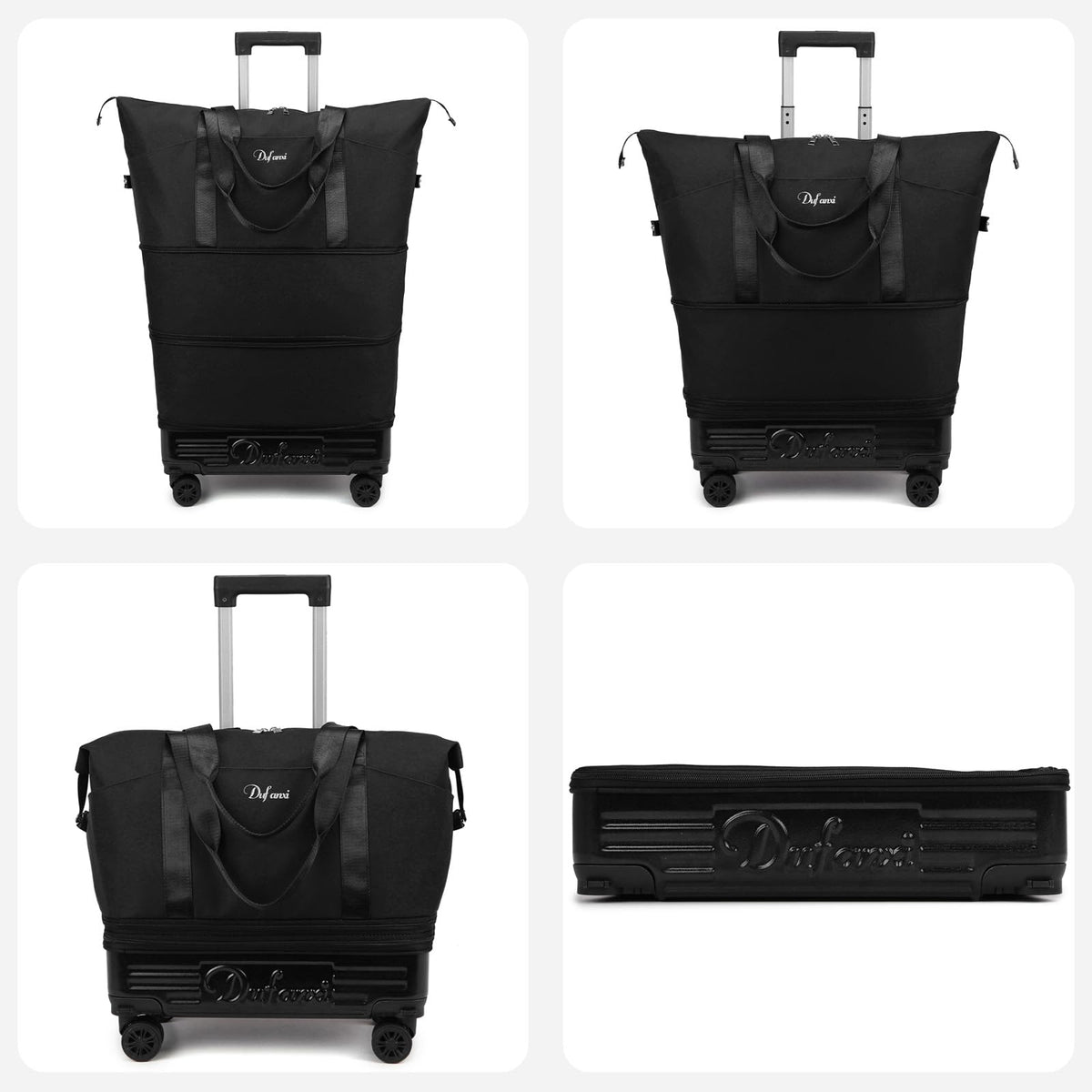 Expandable Rolling Travel Bag with Removable Wheels & Handle L537968