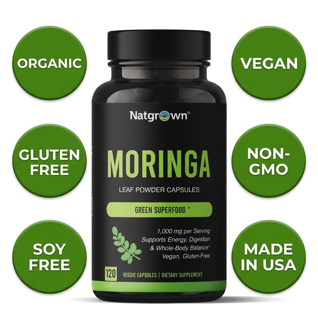 Organic Moringa 1000 mg 120 Ct Capsules E92650