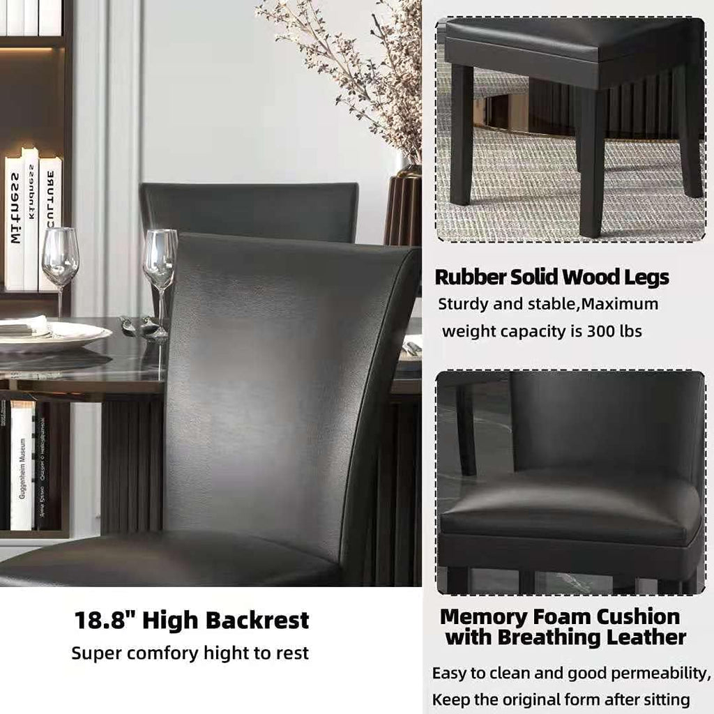 Set of 6 Solid Wood Upholstered Dining Chairs E3638