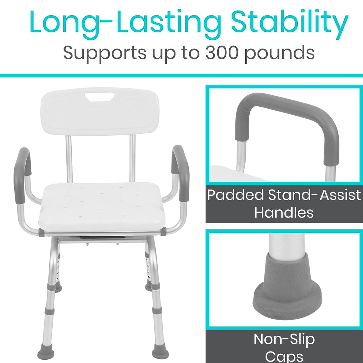 Swivel Shower Chair with Removable Back & Arms G69626