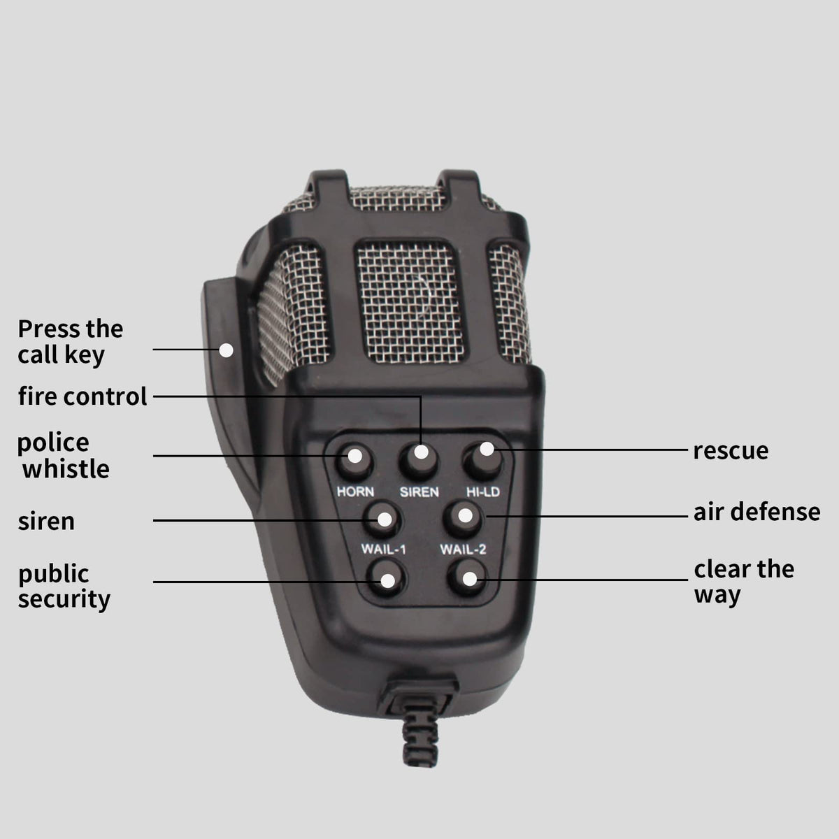 7 Tone Car Siren PA System Megaphone Speaker M308