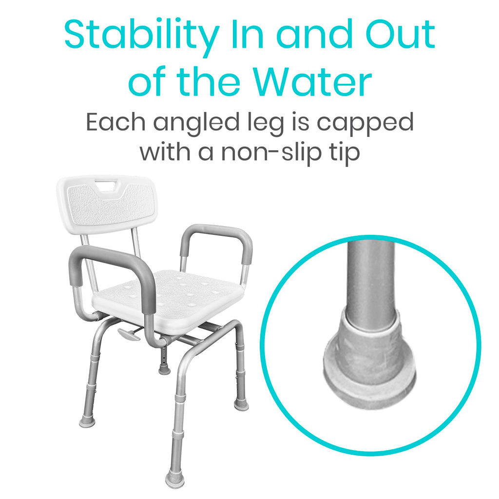 Swivel Shower Chair with Removable Back & Arms G69626