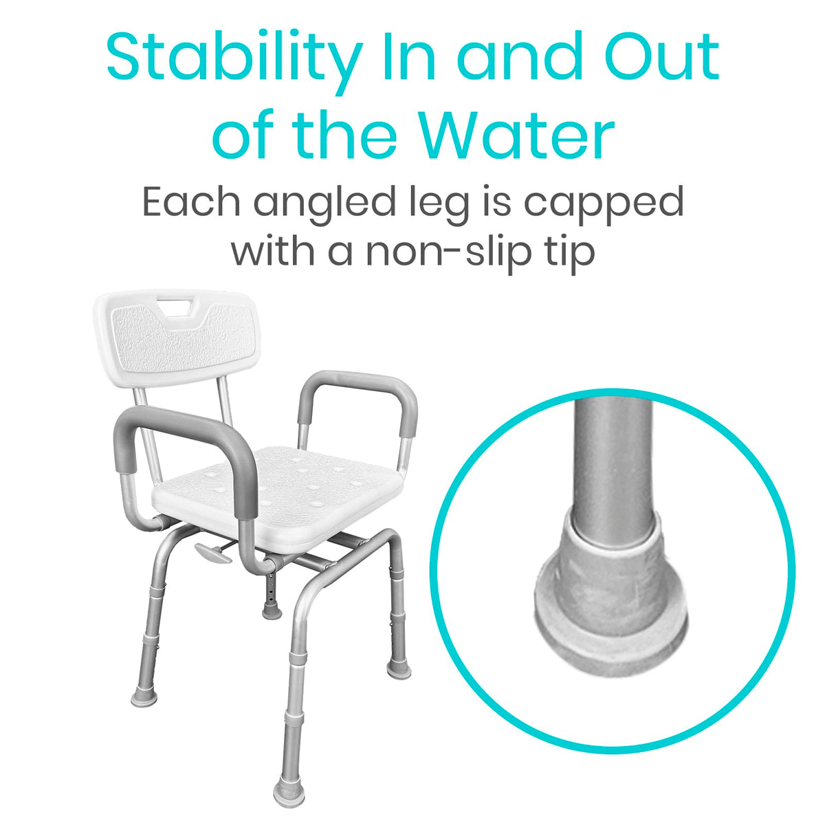 Swivel Shower Chair with Removable Back & Arms G69626