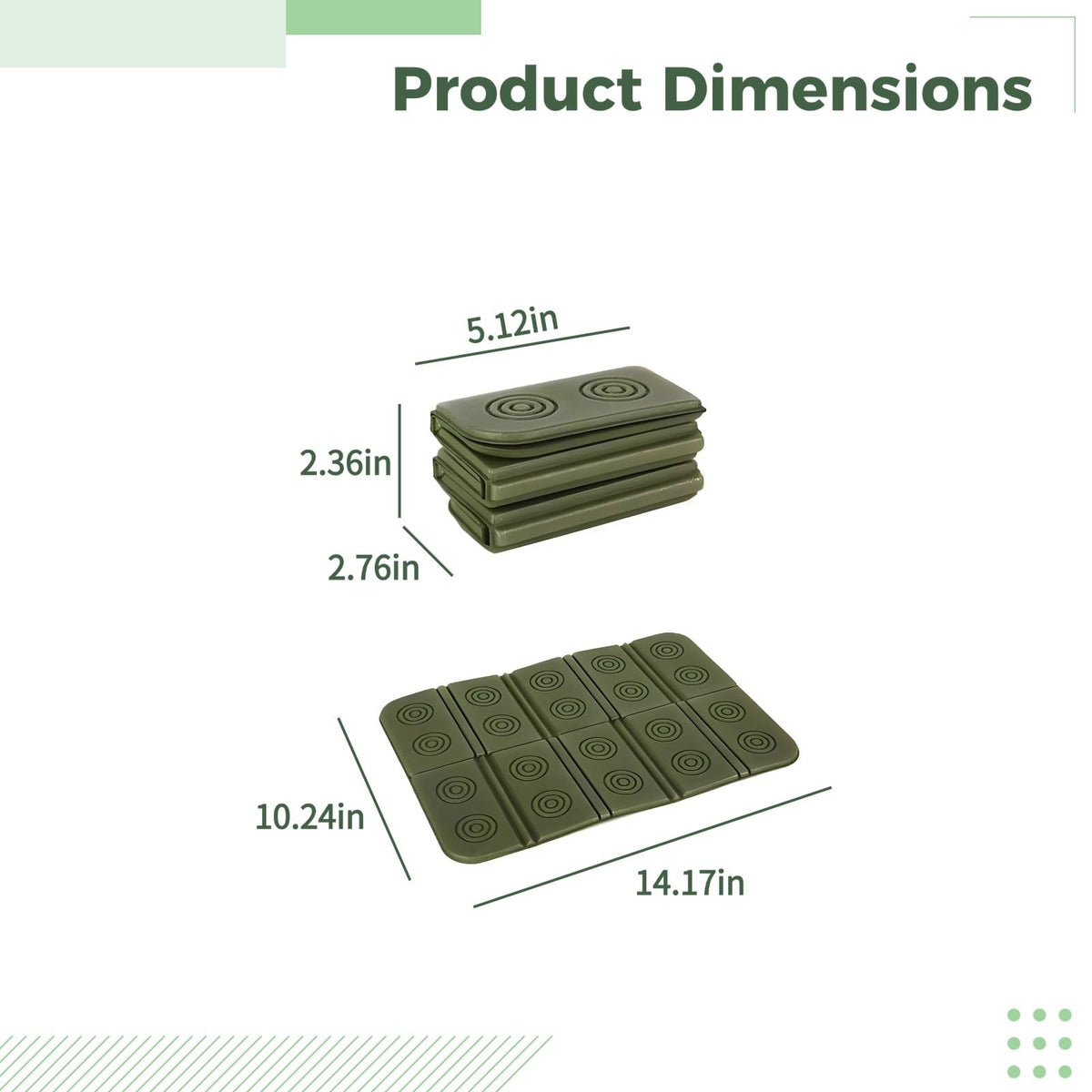 2 Pcs Waterproof Folding Foam Camping Mat Seat Cushion E41771