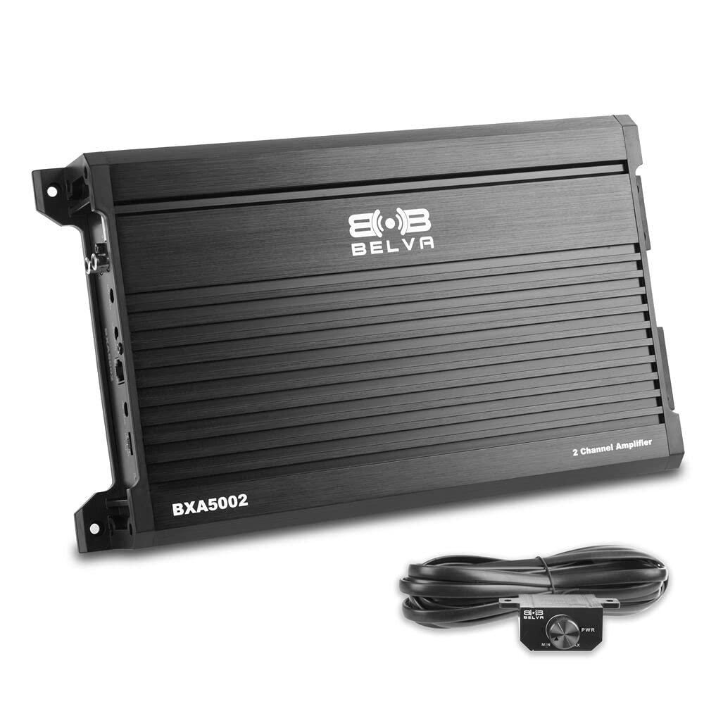 500W Peak 2-Ohm Stable 2-Channel Car Audio Amplifier with Remote Subwoofer Level Control K5687