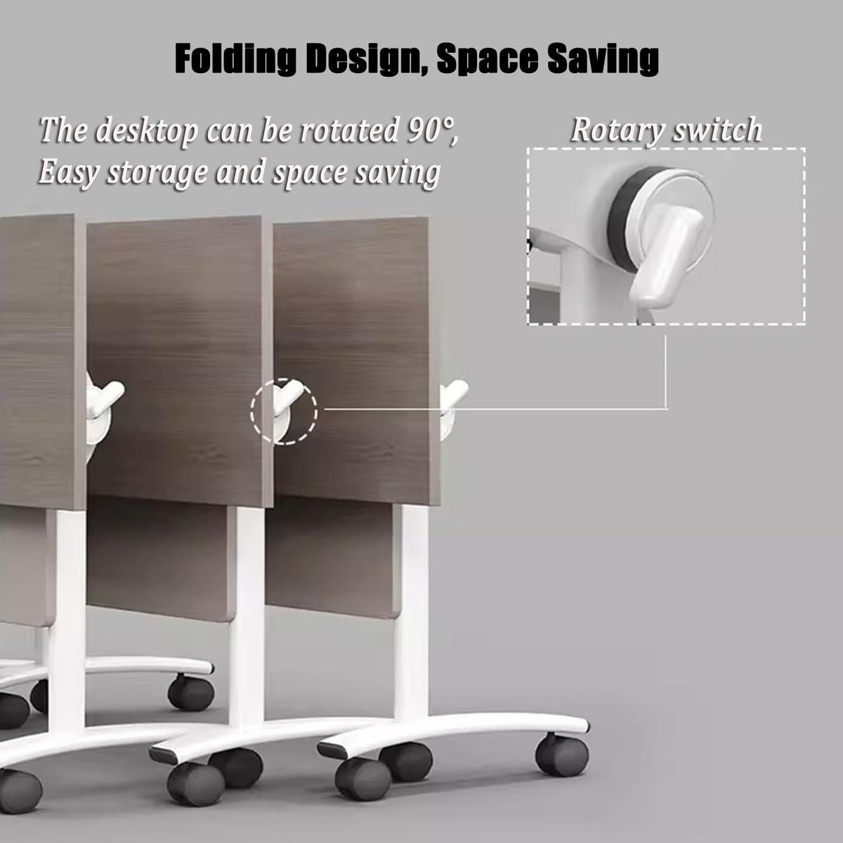 Gray Wood Folding Table with Steel Frame M571424