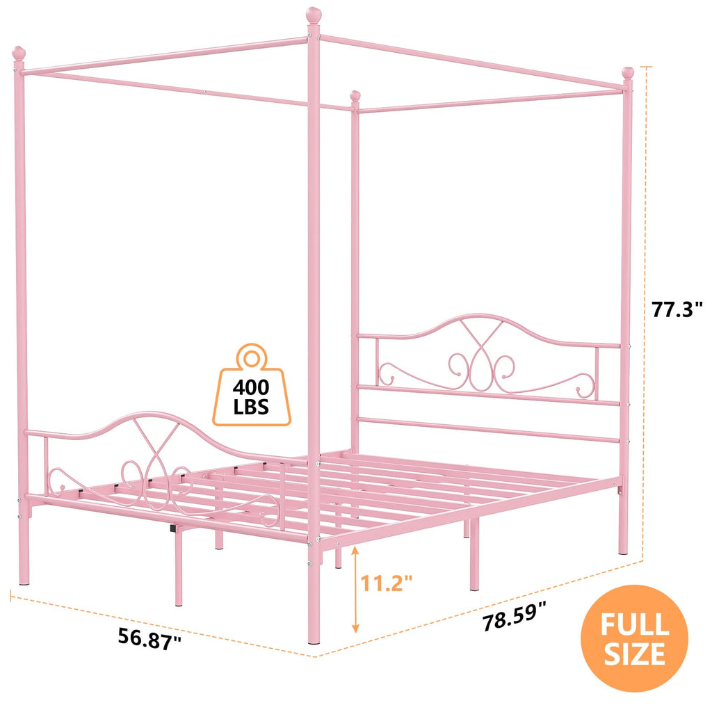 Full Size Canopy Bed Frame with 4 Posters C98539