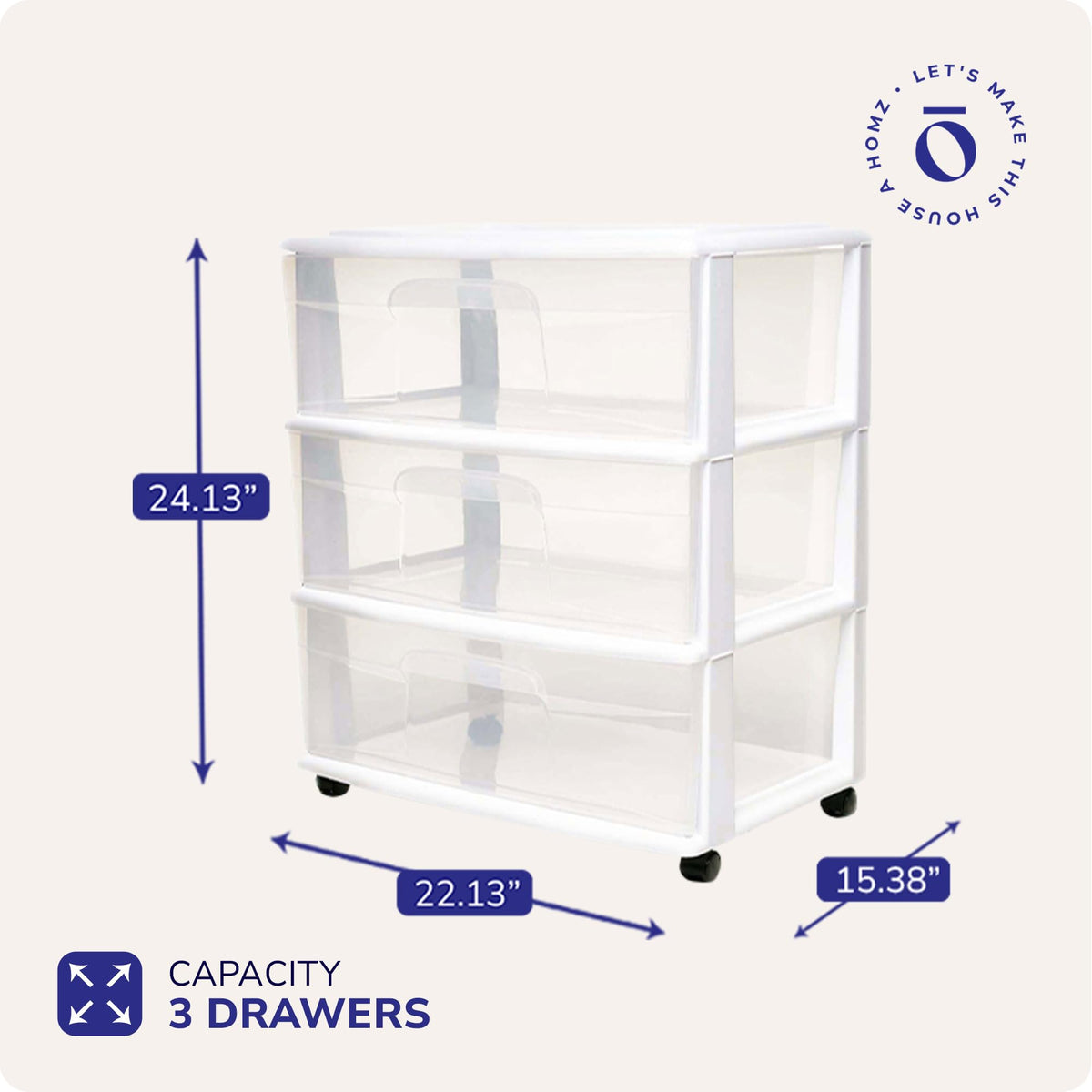 3-Tier Storage Cart with Removable Wheels T748