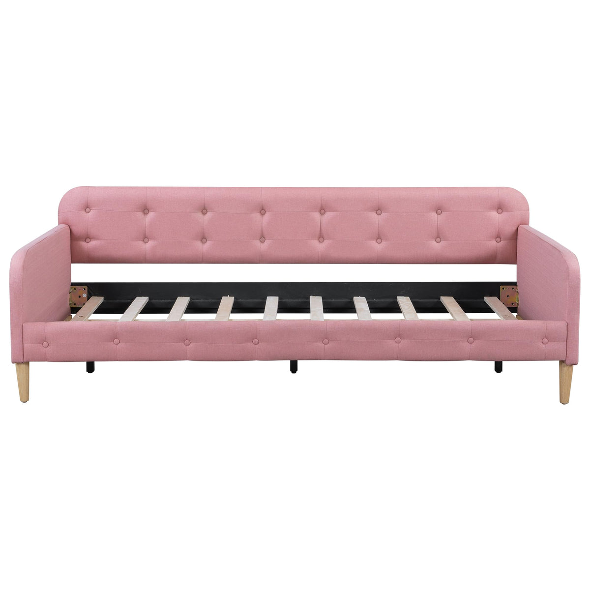Twin Linen Upholstered Daybed Sofa Bed with Button Tufted Design Z3922