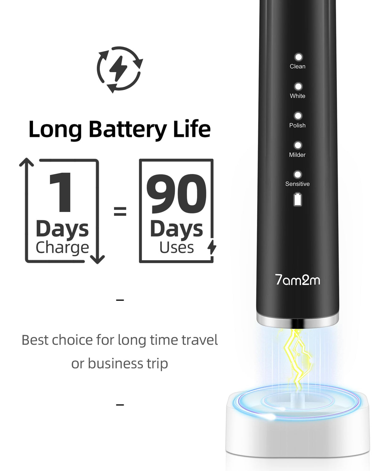 Sonic Electric Toothbrush with 12 Brush Heads, 2 Pack B437