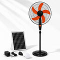 16 Inch Rechargeable Pedestal Fan with Solar Panel U324694
