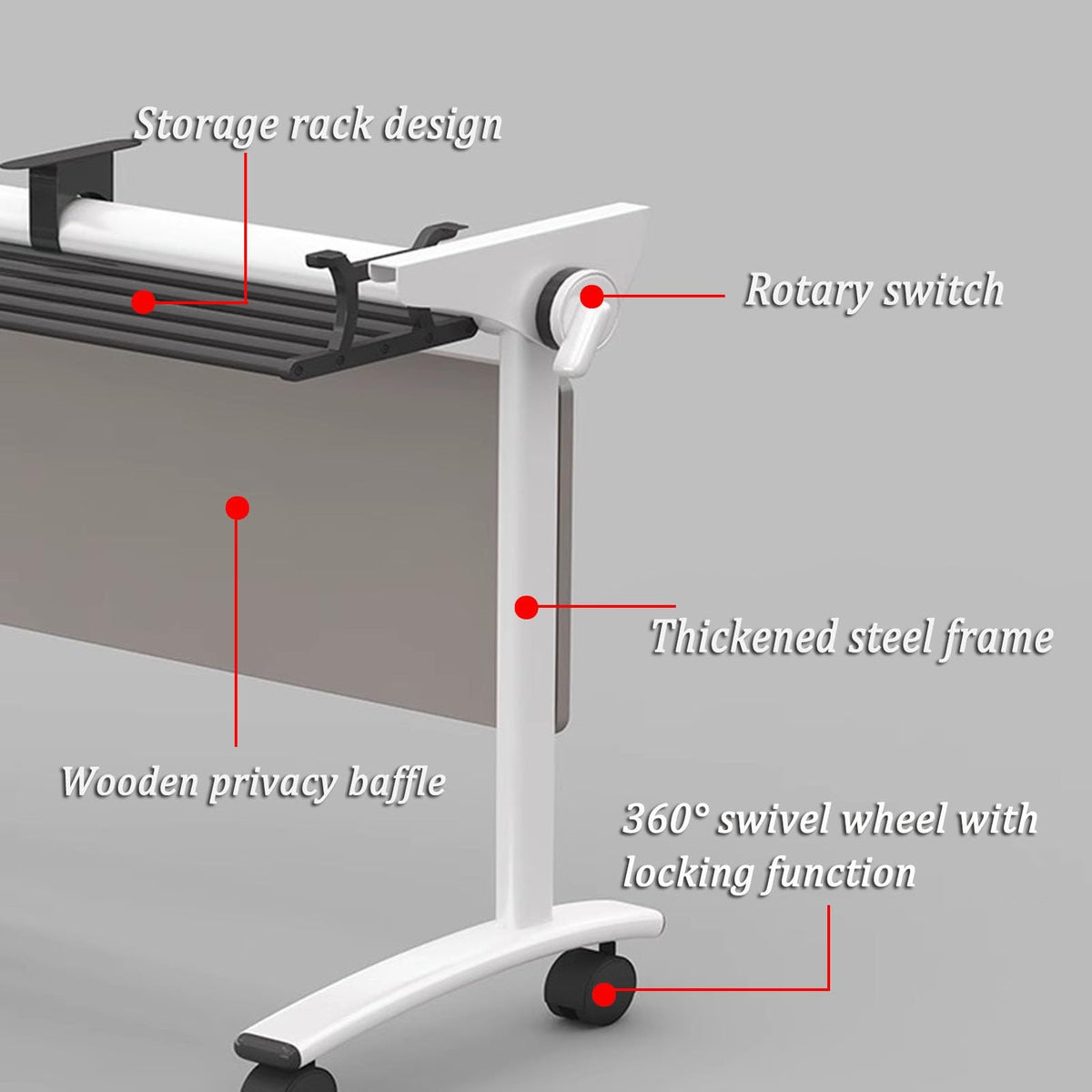 Gray Wood Folding Table with Steel Frame M571424
