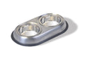 Stainless Steel Double Dish Food And Water Bowl 16 OZ X19611