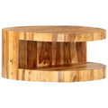 Natural Solid Sheesham Wood Round Coffee Table 25.6 in L5832