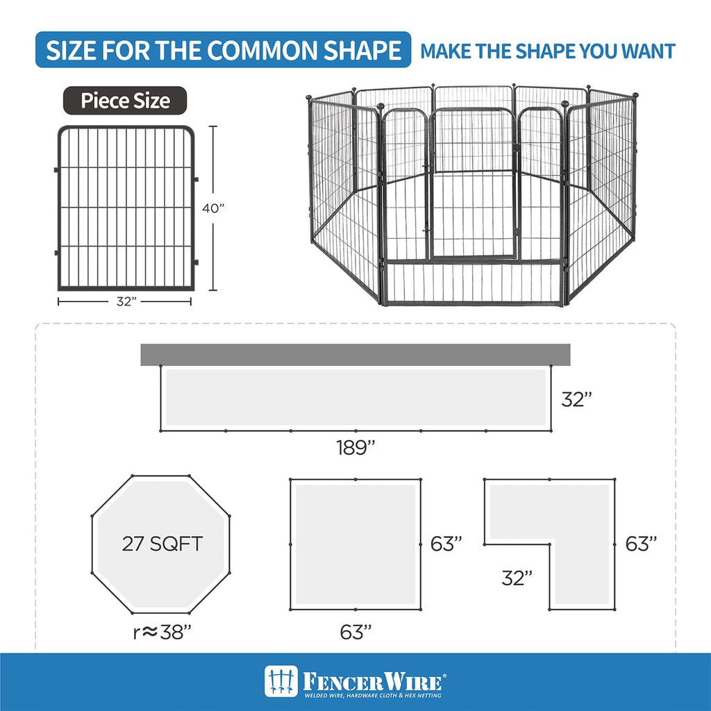 Foldable Metal Pet Playpen with Gate H9913
