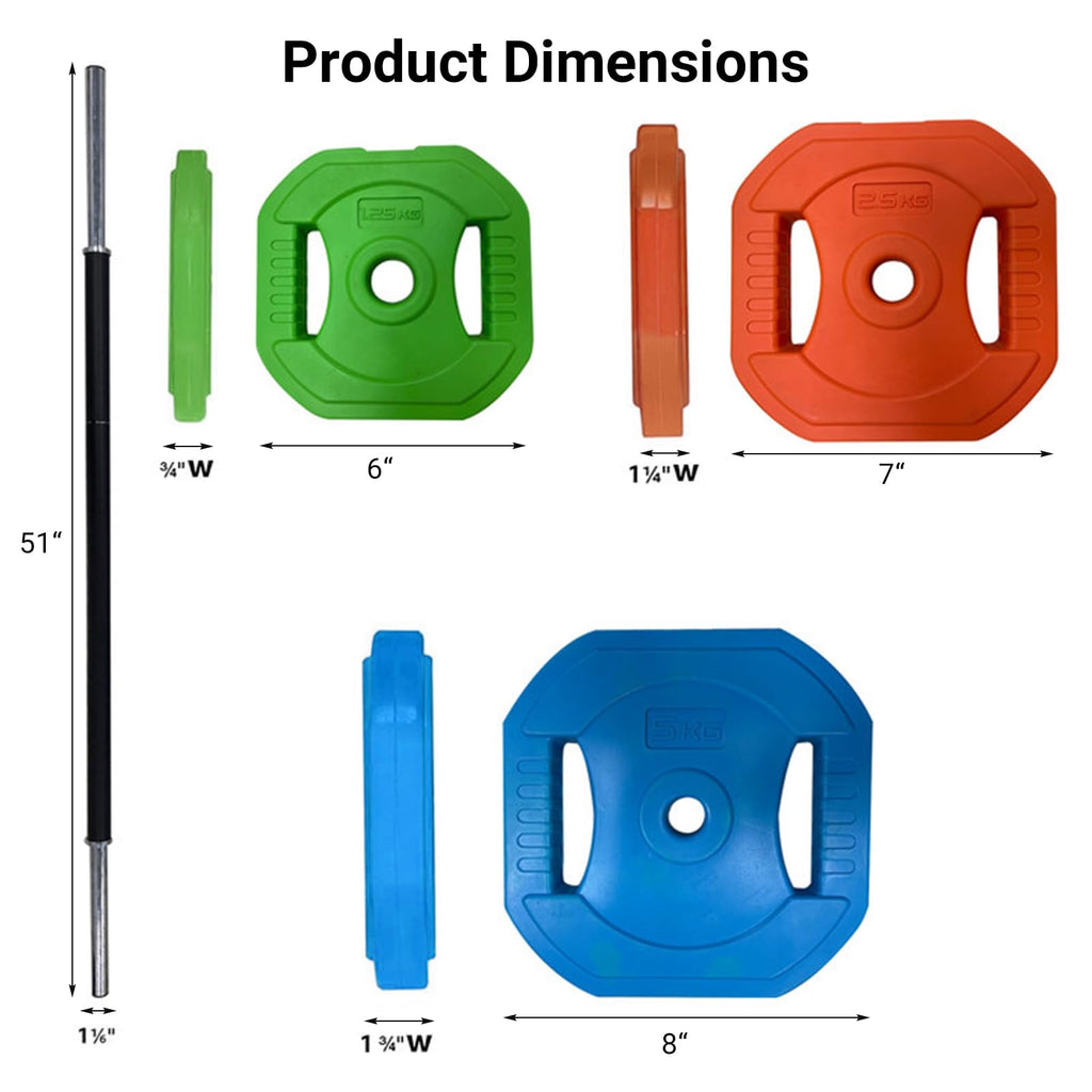 Adjustable Barbell Set with Weight Plates U58449