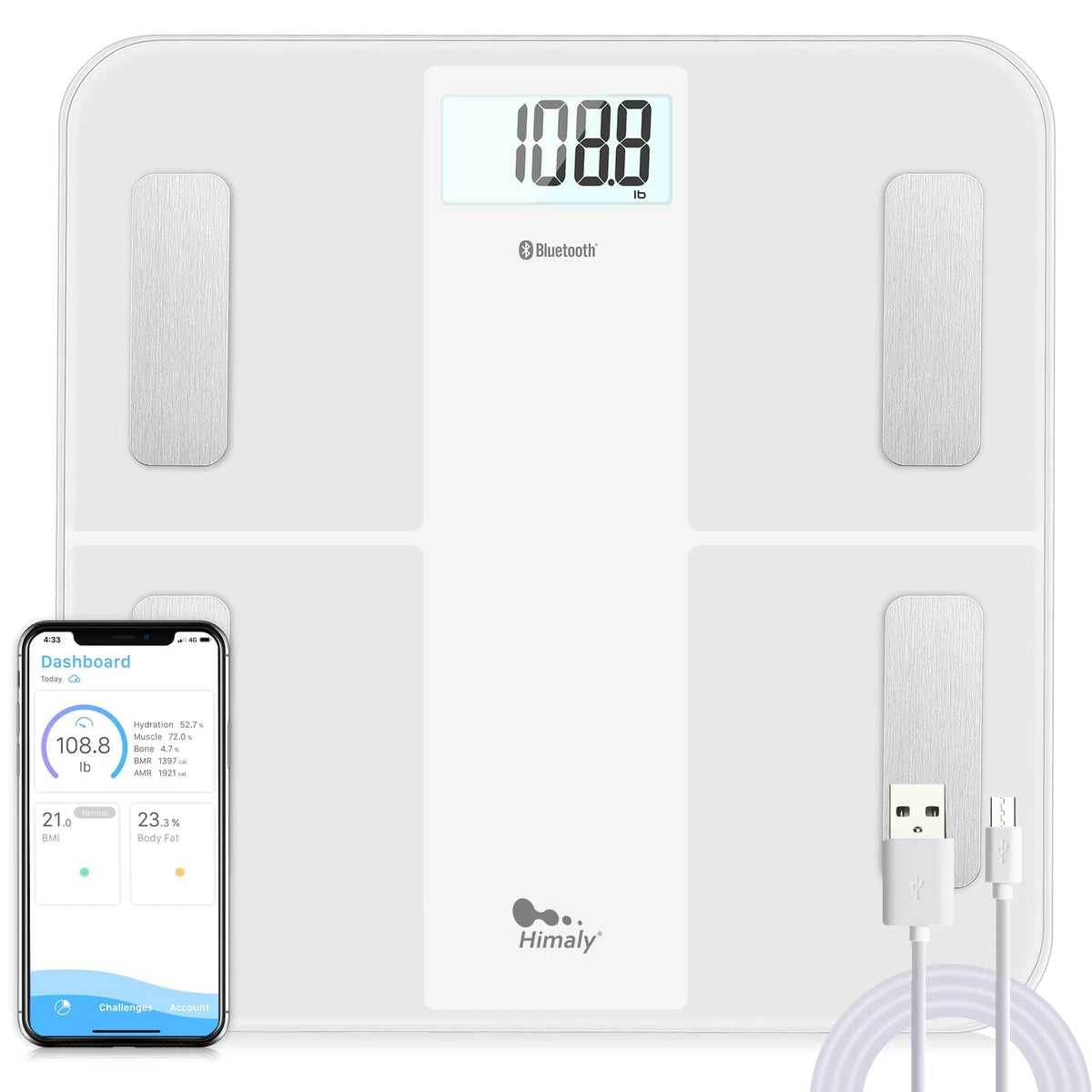 USB Rechargeable Digital Bathroom Scale T5028