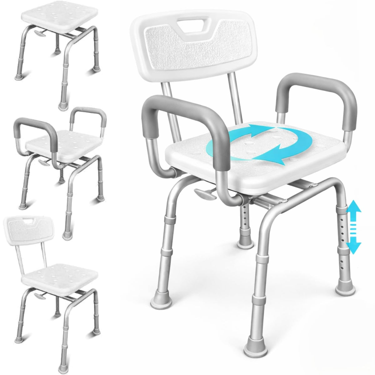 Swivel Shower Chair with Removable Back & Arms G69626