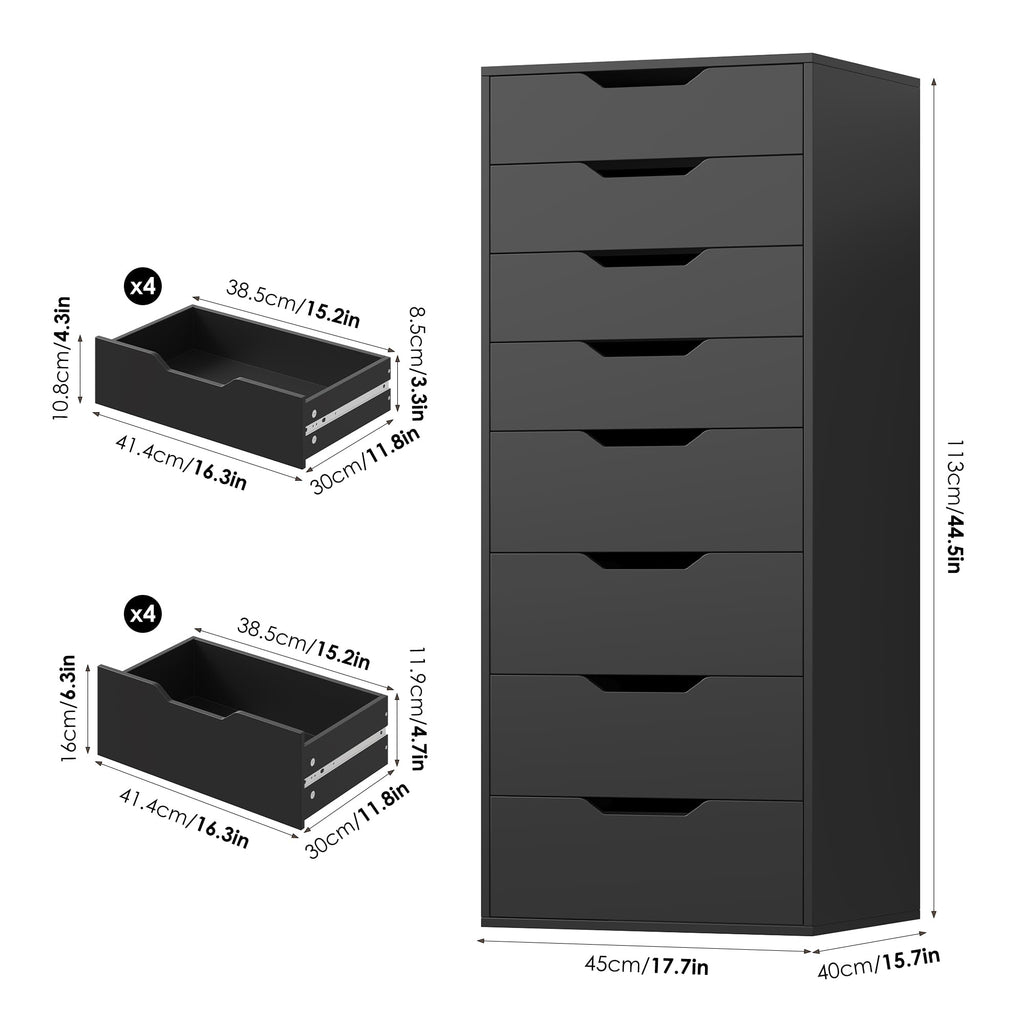 Black 8 Drawer Dresser G9725