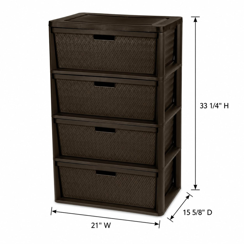 Brown Plastic 4 Drawer Storage Organizer D572645
