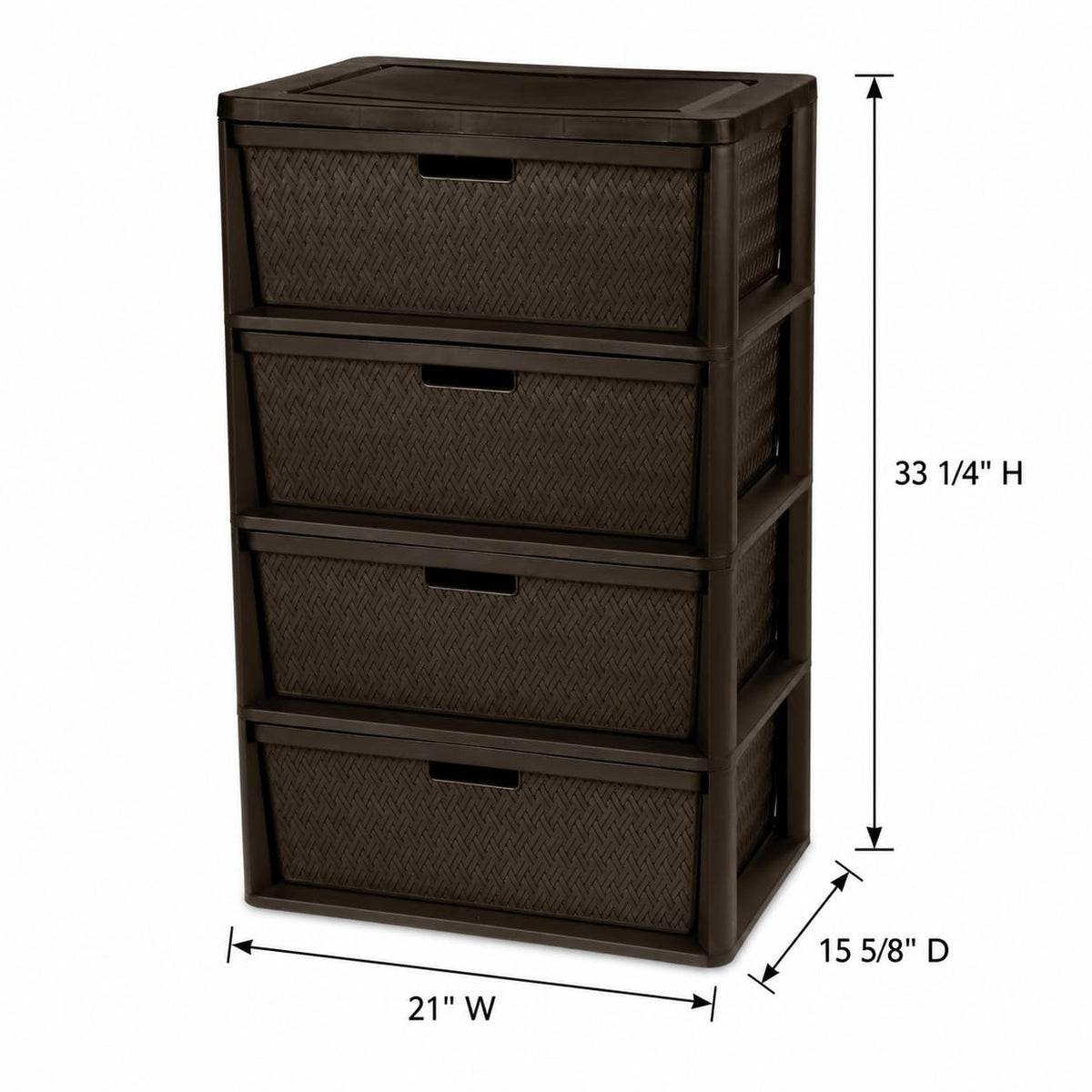 Brown Plastic 4 Drawer Storage Organizer D572645