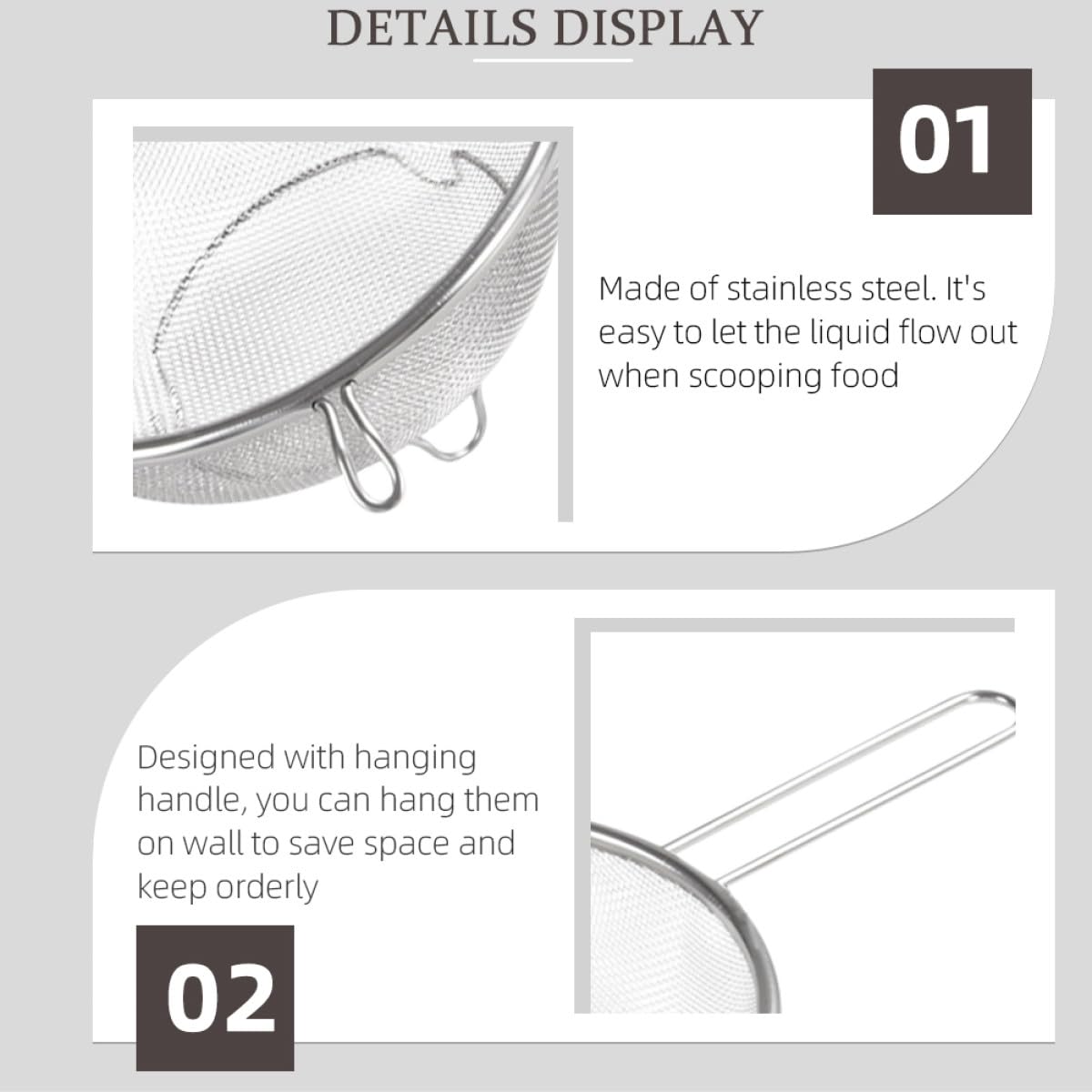 Stainless Steel Fine Mesh Skimmer Spoon U954295