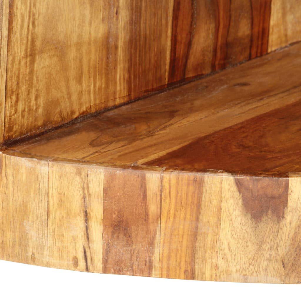 Natural Solid Sheesham Wood Round Coffee Table 25.6 in L5832
