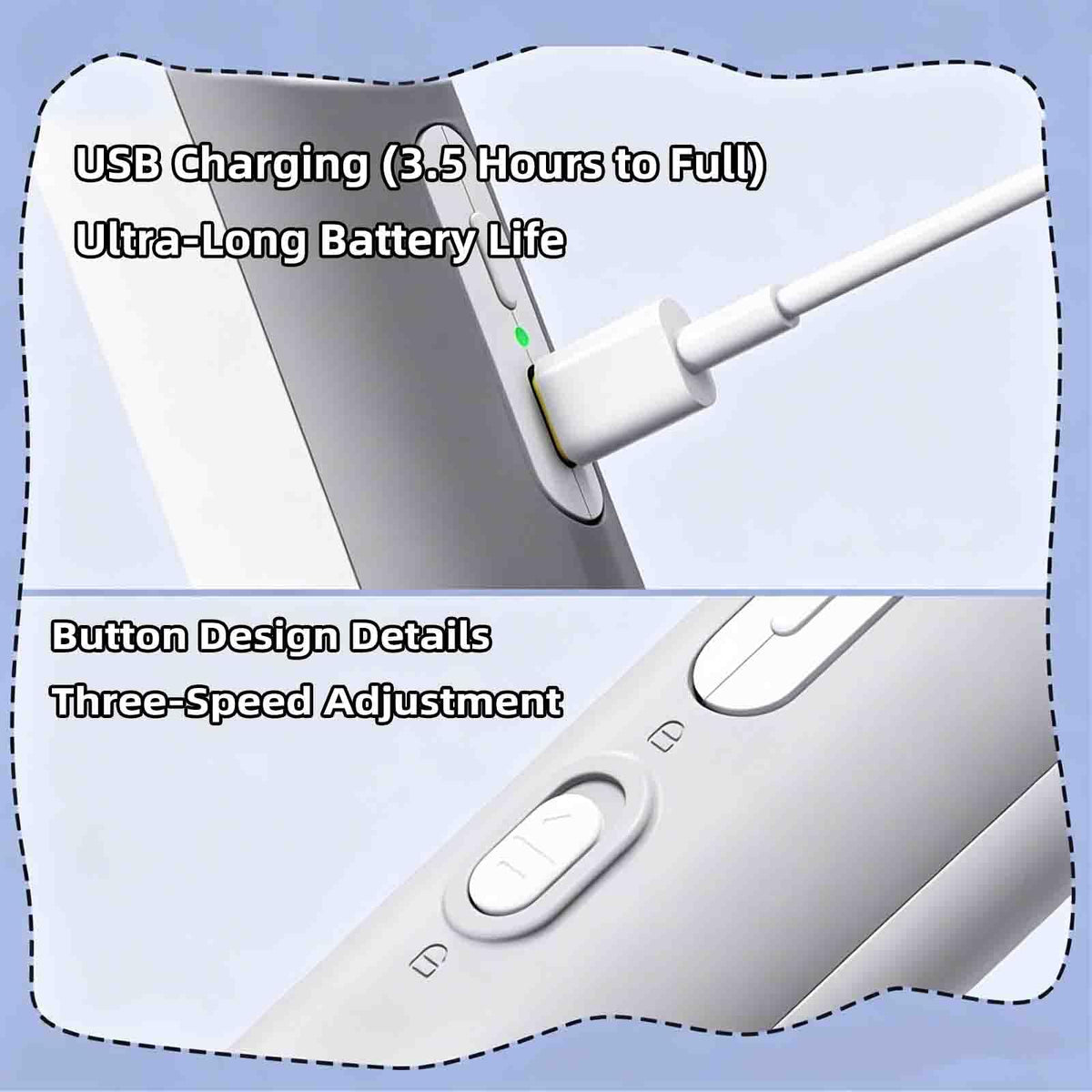 Electric Nail Clipper for Dogs Cats 2-in-1 USB Rechargeable Z5514