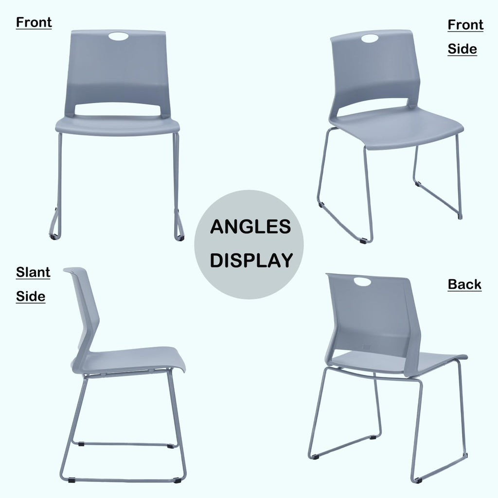 Grey Stackable Chairs Set of 8 U905987