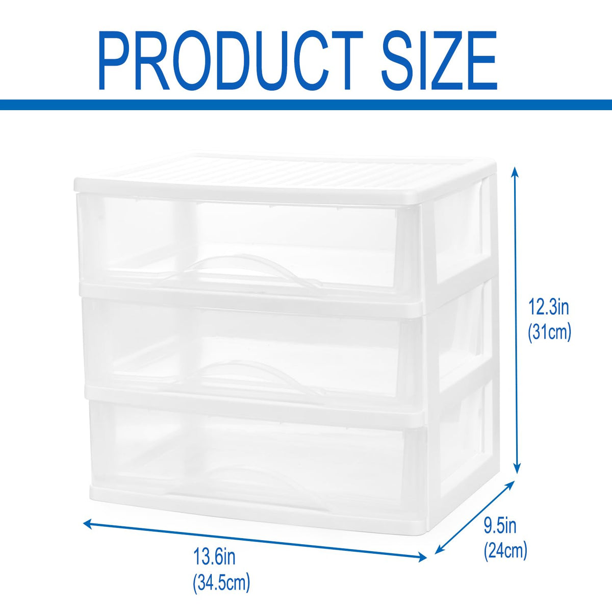 White 3 Drawer Plastic Stackable Storage Organizer F654642