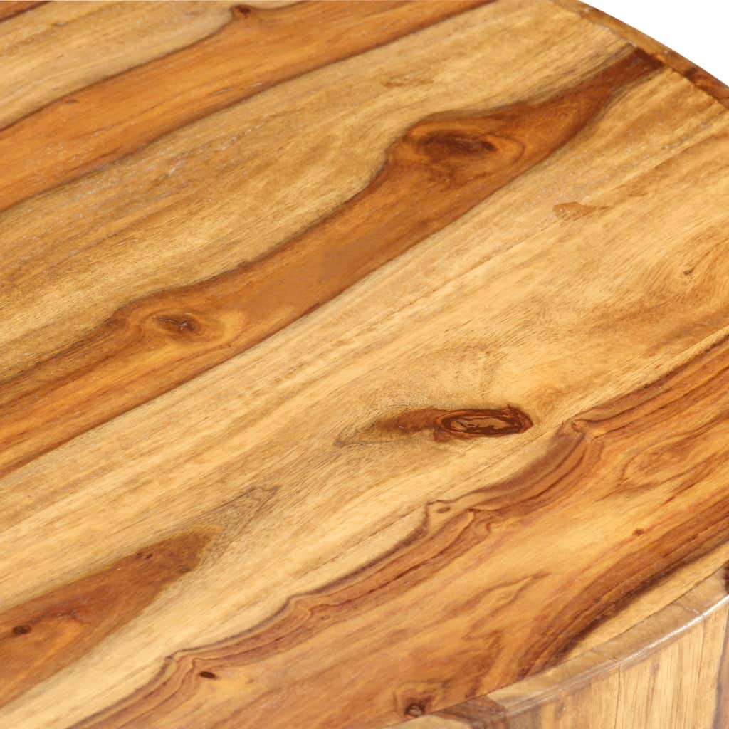 Natural Solid Sheesham Wood Round Coffee Table 25.6 in L5832