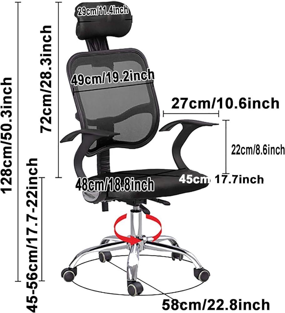 Orange Mesh Ergonomic Office Chair with Lumbar Support X660075