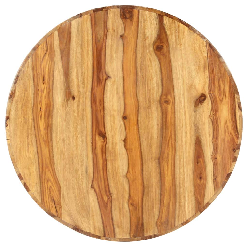 Natural Solid Sheesham Wood Round Coffee Table 25.6 in L5832