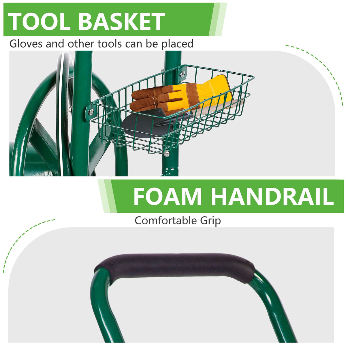 Garden Hose Reel Cart with 4 Wheels X79123