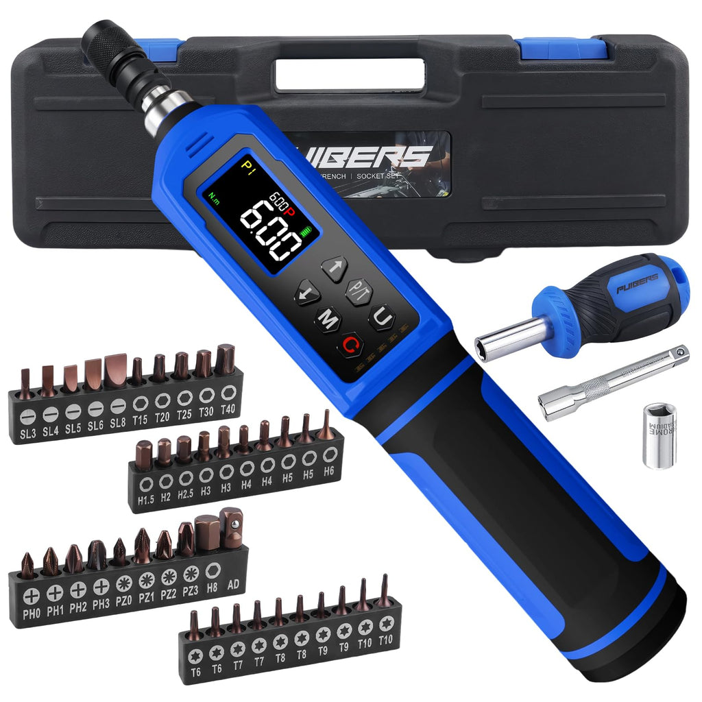 46 Pcs Digital Torque Screwdriver Set 1/4" Adjustable P3159