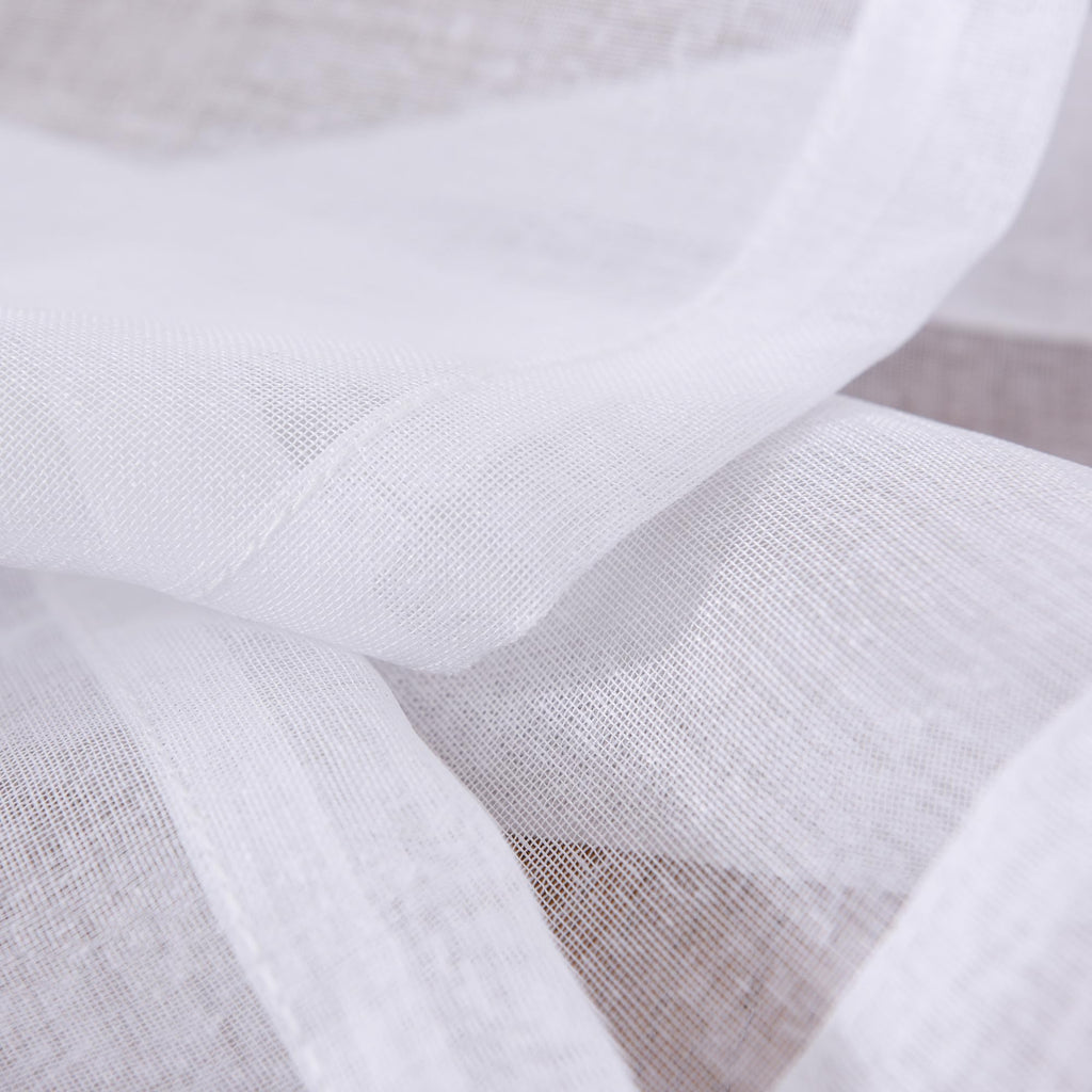White 95 Inches Long Rod Pocket Sheer Curtains Set of 2 N13897