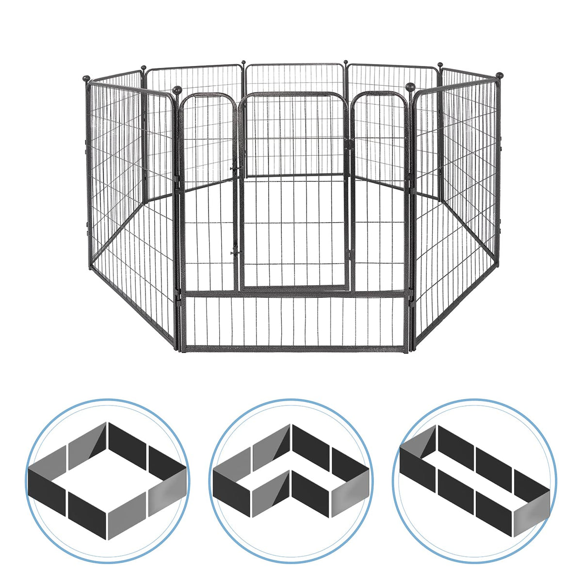 Foldable Metal Pet Playpen with Gate H9913