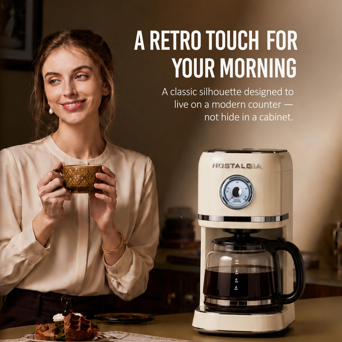 Cream 10 Cup Coffee Maker D88031