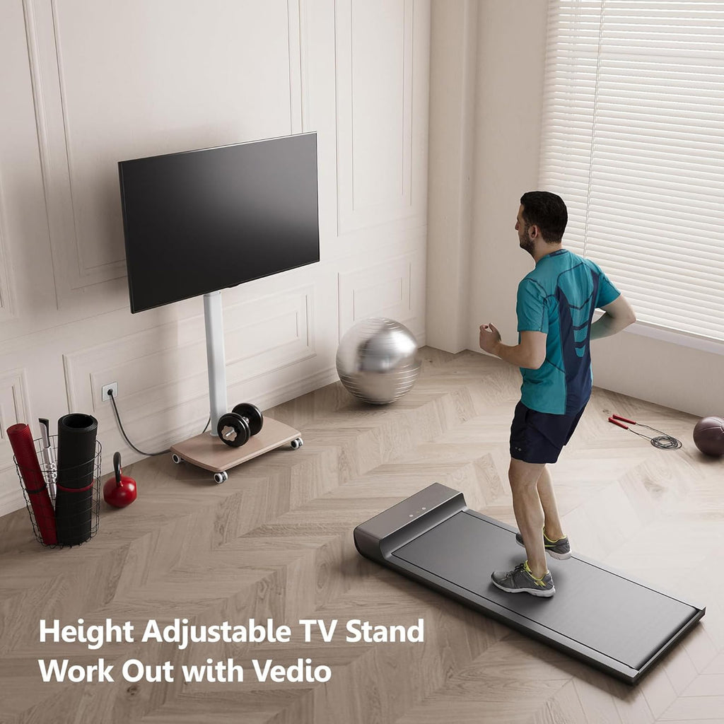 White Rolling TV Stand for 32-75 Inch TVs J73203